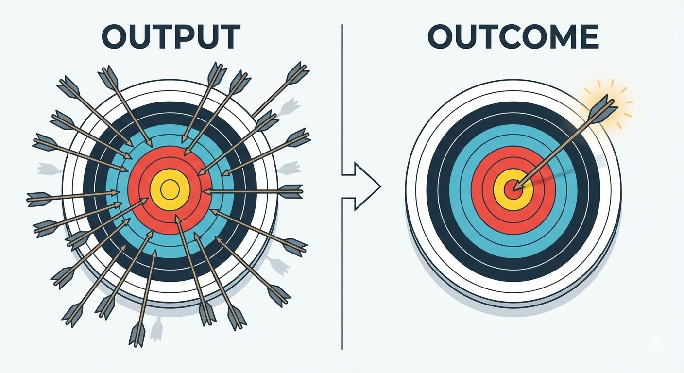 Outcome vs Output en Product Management : Arrêtez de livrer de la feature, visez l&rsquo;impact !